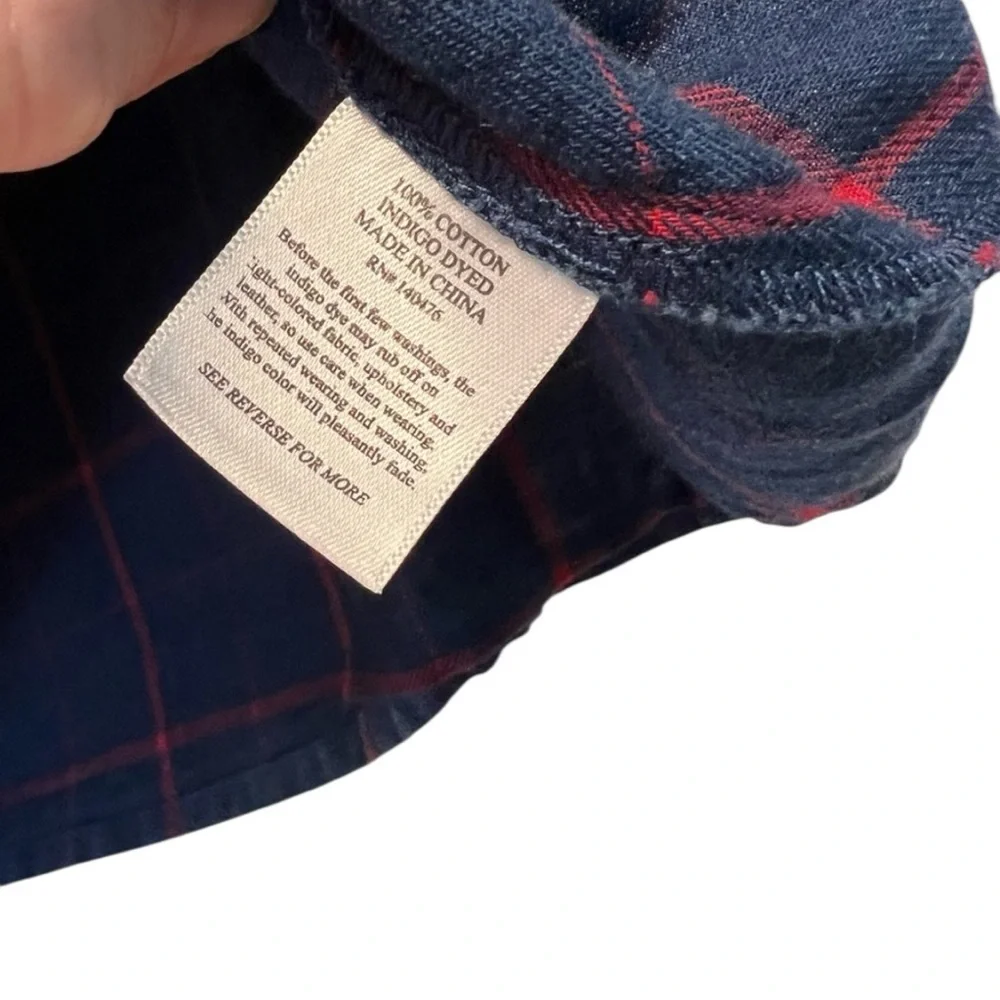 Faherty Saylor Plaid Off the Shoulder Top, Size Medium - Picture 4 of 5